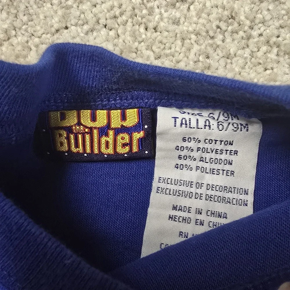 Vintage Bob the Builder Toddler Outfit Set Shirt & Shorts Blue Khaki‎ 6–9Mos NWT
